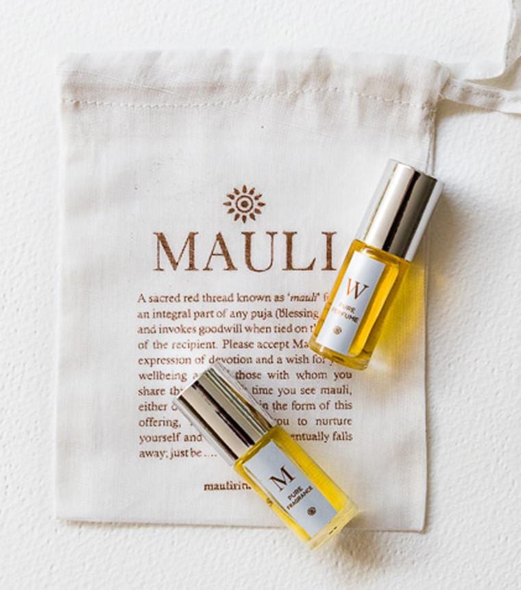 Mauli Rituals Fragrance M. Pure Fragrance Oil in Screen Printed Muslin Bag, 5ml M. Pure Fragrance Oil